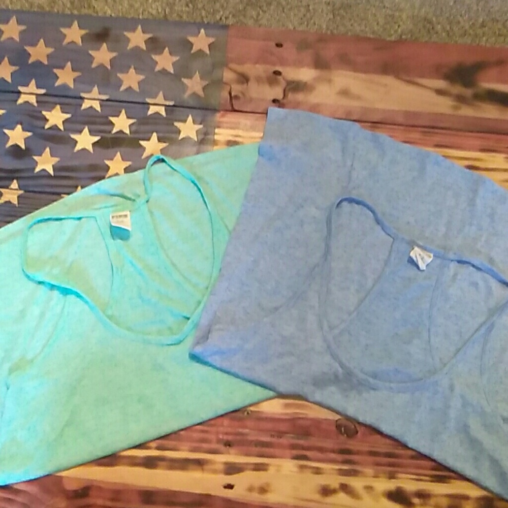 Pink razor back tanks x2